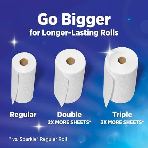 Sparkle Pick-A-Size Kitchen Paper Towels, 6 Double Rolls, 660 Sheets | Strong 2 ply paper towels for kitchen cleanup and everyday messes, high absorbency for soaking up spills and wiping surfaces thumbnail 8