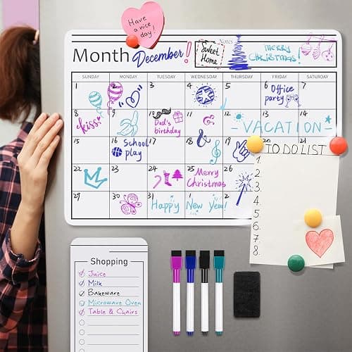 Amazon Basics Magnetic Dry Erase Whiteboard Calendar, 12" x 17", Includes 4 Markers And Eraser thumbnail 8