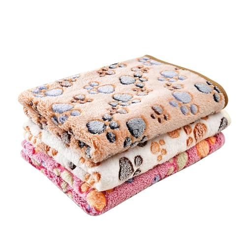 DOOVID Pet Blanket Soft Fluffy Fleece Pet Mat Doggy Flannel Blanket Dog Cat Cute Paw Print Pet Blankets Purple Paw Small(23 * 16") thumbnail 3