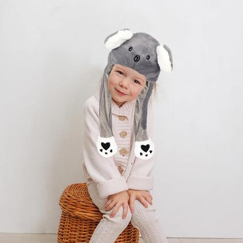 Bubblepompom Animal Hat with Ears Moving Jumping Pop Up Beating Hat Plush Holiday Cosplay Dress Up Funny Gift for Kids thumbnail 6