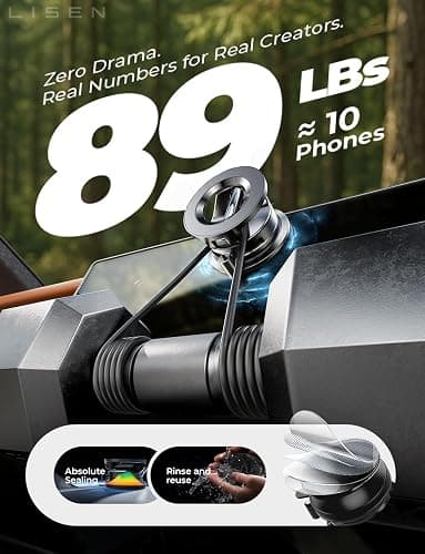 LISEN for Magsafe Car Mount, Magnetic Phone Holders for Your Car, Vacuum Phone Mount for Car Accessories for Women Men Interior Jeep BMW, SuctionPro Gifts Kits, for iPhone 17 Pro Max 16 15 14 13 thumbnail 2