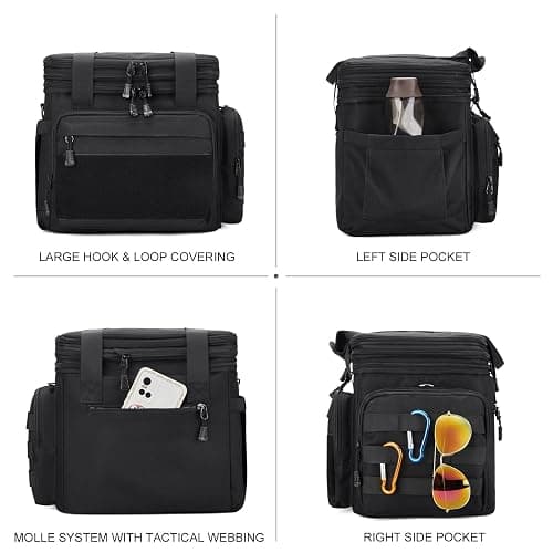 Gafetrey Tactical Lunch Box for Men, Insulated Lunch Bag Adult, Thermal Lunchbox Leakproof Waterproof Cooler Bag, Large Lunch Pail for Work Office Camping Travel (Black) thumbnail 4
