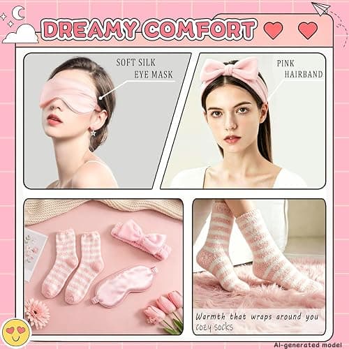 Gifts for Women Birthday, Pink Spa Basket for Her, Unique Self Care Relaxing Present for Mom Sister Wife Friend, Christmas Valentines Mother’s Day Thank You Gifts for Women thumbnail 7