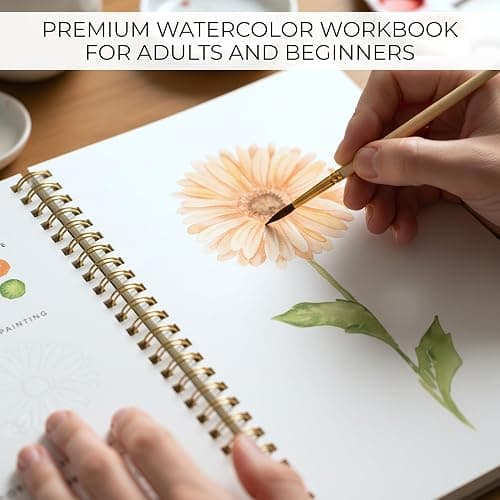 Beautiful Watercolor Workbook for Beginners - Relaxing & Easy to Paint Water Coloring Book with Floral Designs on Premium Paper - Perfect for Gifting to Spark Creativity & Joy for Adults thumbnail 2