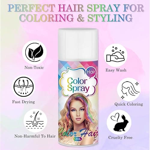 Red Hair Spray,Red Temporary Hair Color Spray for Kids Women Men,One-Day Temporary Hair Dye,Washable Hair Color Wax Natural Hair Strong Style Gel for World Cup 2026,Fans Party,Halloween,Cosplay thumbnail 3