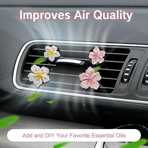 NIIIYTYB 6Pcs Cute Car Air Freshener Vent Clips Flower Air Vent Clips for Fresheners Pink Hawaiian Hibiscus and Cherry Blossom Car Accessories Aesthetic Interior Decor for Women Peach Blossom thumbnail 3