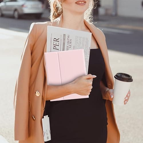 KVTVOU Keyboard Case for iPad (A16) 11th/10th Gen (11/10.9 Inch, 2025/2022) | Magnetic Detachable Wireless Bluetooth Keyboard, Folio Keyboard Cover with Pencil Holder - Thin & Light, Pink thumbnail 8