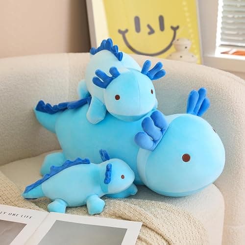 SQEQE Weighted Axolotl Plush Toy, Blue Axolotl Stuffed Animals Cute Plush Pillow, Kawaii Weighted Stuffed Animals Gifts for Girls & Boys Blue 23.6 Inch, 3.1 Lbs thumbnail 2