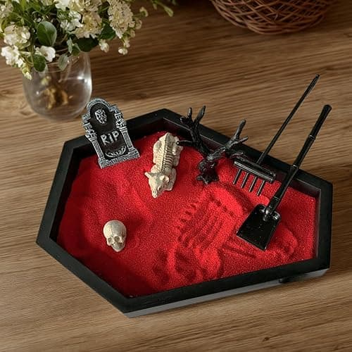 Zen Garden for Desk Gothic Gifts Office Desk Decor Mini Zen Garden Kit (Gothic Set A) thumbnail 2