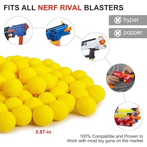 100 Rounds Refill Balls Ammo Compatible with Nerf Rival Gun, TiopLior Foam Bullet Ball Replacement Refill Pack Fit for Rival(HIR, High-Impact Rounds) thumbnail 3