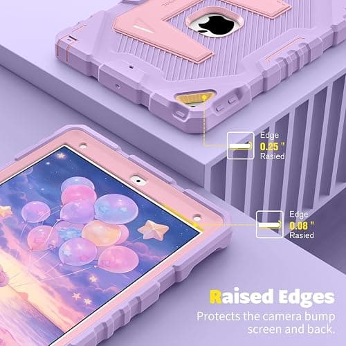 Fintie Case for iPad 9th Generation (2021) / 8th Generation (2020) / 7th Gen (2019) 10.2 Inch, Fully-Body Rugged Heavy Duty Shockproof Protective Case with Built-in Kickstand for Kids, Purple thumbnail 9