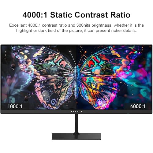 INNOCN 23 Inch Widescreen Computer Monitor WFHD 2560 x 1080p HDMI DisplayPort PC Monitor, Tilt Adjustable, Eye Care, Black thumbnail 3