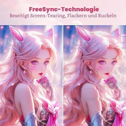 FYHXele 27 Zoll Curved Gaming Monitor-165Hz, 1800R Curved Bildschirm, 1ms, Fast IPS, FreeSync, VA Panel 100% sRGB, VESA 100X100mm, HDMI/DP Computer Monitor -Rosa (27-1K) thumbnail 5