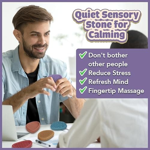 Fidget Toys Adults Sensory Stone: 8 Pack Texture Worry Stone for Kids Calming - Sensory Autism Toys for Stress Relief - Quiet Small Fidgets for Classroom Prizes thumbnail 5