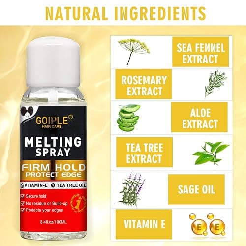 Wig Glue for Front Wigs Adhesive for Closure Wigs Extensions - Lace Melting Spray for Wigs Lace Front Hair Glue Tools with Remover Hair Wax Stick Edge Control Wig Cap Edge Comb Elastic Bnad Set thumbnail 2
