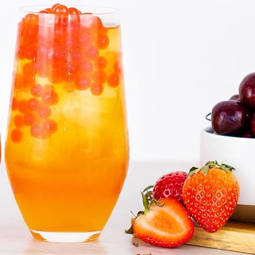 Cherry Fruit Juice Filled Popping Boba | Bursting Pearls for Bubble Tea and Dessert Toppings | 150g 3 Servings | Vegan | By THE TEASHED thumbnail 3