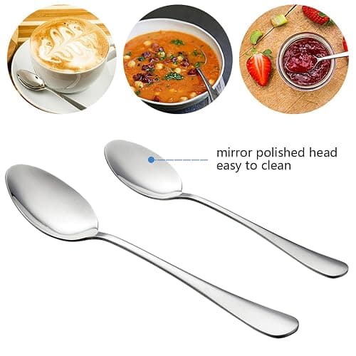 Silverware Set Service for 2, E-far 10-Piece Stainless Steel Flatware Set Cutlery Sets, Include Knife/Fork/Spoon, Simple & Classic Design, Easy Clean & Dishwasher Safe thumbnail 4