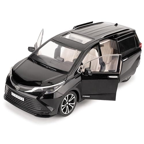 BDTCTK 1:24 Compatible for Sienna Car Model, Pull Back Diecast Toy Car with Sounds＆Lights for Kids Boys Girls and Adults, Gift Black. - Image 1