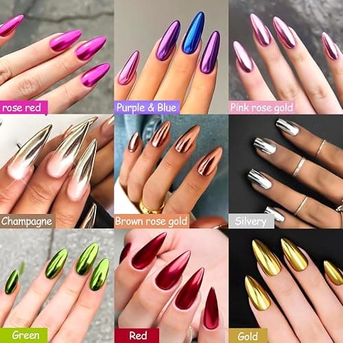 36 Jars Chrome Nail Powder Kit, Metallic Mirror Chrome Powder | Pigment for Gel Nails, Holographic Mirror Glitter Rub Dust Set for Nail Art Decoration Home DIY Salon Use thumbnail 3