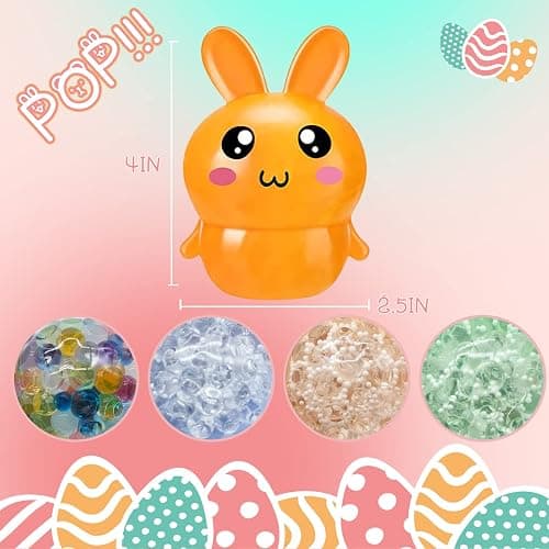 Squishy Easter Bunny,Easter Basket Stuffers Stress BallsToys for Kids Adults,4Pack Bunny Squeeze Ball Stress Relief Fidget Toys Easter Party Favor Gifts thumbnail 3
