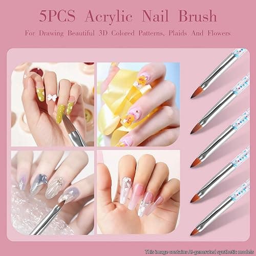 32pcs Nail Art Brushes, Acrylic Brush, Liner Dotting Tools For Beginners | Complete Nail Art Tool Set with Liner, Dust, Dotting & Drawing Brushes, Perfect for Detailed Designs, Great for Home & Salon thumbnail 4