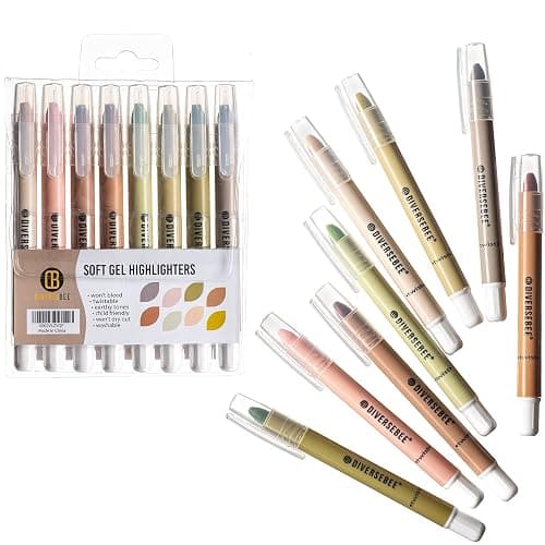 DIVERSEBEE Bible Highlighters and Pens No Bleed, 8 Pack Assorted Colors Gel Highlighters Set, Cute Bible Markers Study Journaling School Supplies and Accessories (Earthy) thumbnail 9