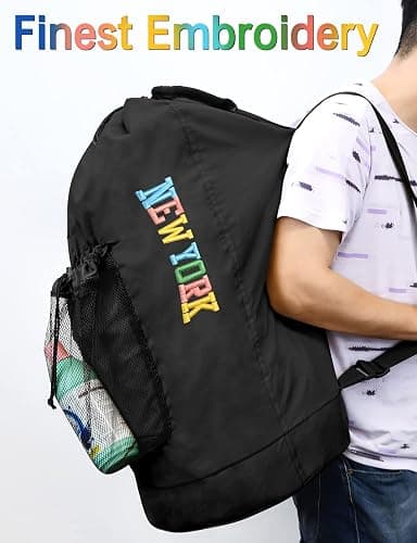 Dalykate Backpack Laundry Bag, Laundry Backpack with Shoulder Straps and Mesh Pocket Nylon Clothes Hamper Bag with Drawstring Closure thumbnail 4