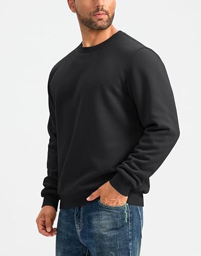 G Gradual Sherpa Lined Sweatshirts for Men Fleece Crewneck Sweatshirt Pullover Warm Shirts for Winter thumbnail 5