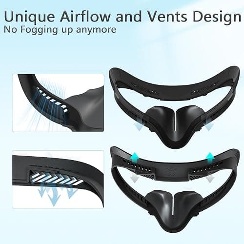 Compatible with Oculus Quest 2 Face Pad Replacement - VR Face Interface Bracket with Light Blocking Nose, VR Breathable Holes Leather Face Pad Cover Cushion Protective for Meta Quest 2 Accessories thumbnail 3