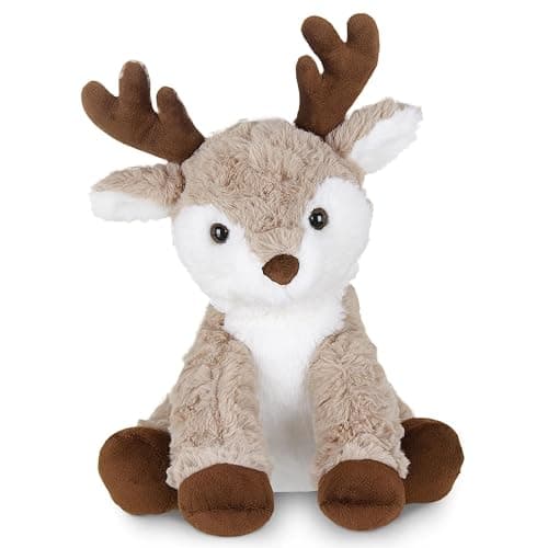 Bearington Reiny Christmas Reindeer Stuffed Animal - 11.5" Soft Christmas Reindeer Plush Toy with Scruffy Fur and Huggable Body - Adorable Deer Plushies for Kids, Toddlers, and Teens - Image 1