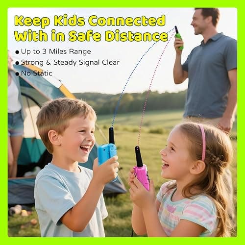 BATURU Walkie Talkies for Kids 3 Miles Long Range, Battery-Saving Walkie Talkie with Clear Sound, 22 Channels Kids Walkie Talkies 3 Pack, Stocking Stuffers for Girls Boys Age 5-10 thumbnail 2