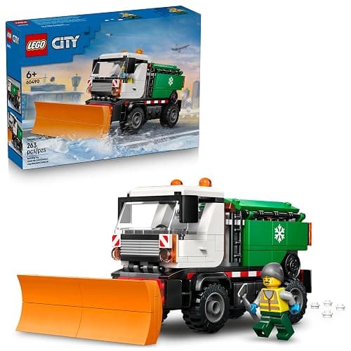 LEGO City Snowplow Truck Building Toy for Kids - Pretend Play Vehicle for Boys & Girls, Ages 5+ - Toy Truck W/Movable Plow & Driver Minifigure - Gift Idea for Birthdays - 60490 - Image 1