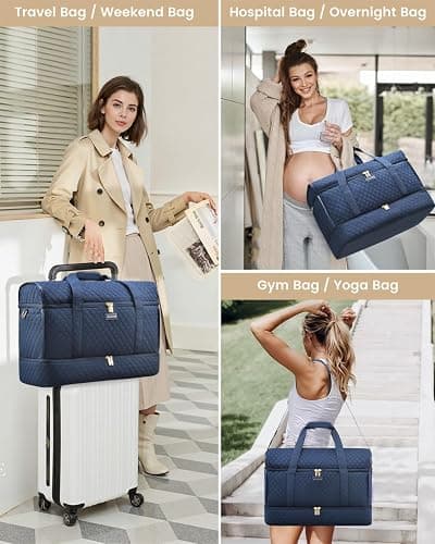 LOVEVOOK Large Travel Duffle Bag, Weekender Bags for Women With Shoe Compartment, Overnight Hospital Bag For Women Labor Delivery, Carry on Bag Personal Item Travel Bag, Yoga Gym Duffel Bag thumbnail 6