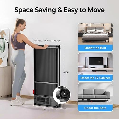 Walking Pad Treadmill for Home - Under Desk Treadmills Mini Portable Walking Running Machine Slim Compact Small Lightweight thumbnail 7
