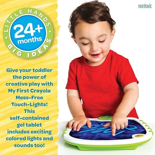 Crayola Toddler Touch Lights, Musical Sensory Toys for Toddlers, Holiday, Light Up Drawing Pad, Mess Free Painting, Travel Activity, 2+ thumbnail 4