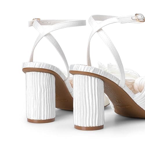 DREAM PAIRS Women's Bow Knot Heeled Sandals Low Chunky Heels Open Toe Ankle Strap Slingback Dress Shoes for Wedding Bridal Party thumbnail 3