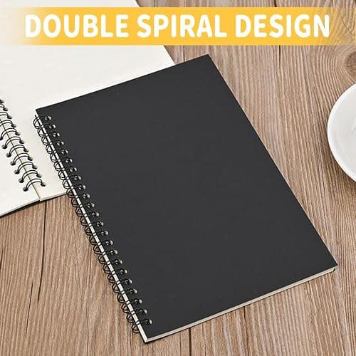 BoAn Spiral Notebooks Journal 8.5” x 11”, 2 Pack A4 Large Note Book for Women & Men, The Notebook for Work Note Taking Journals Sketch Book 76 Pages / 38 Sheets sketchbook Soft Cover Black Paper thumbnail 4