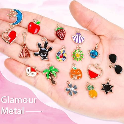 400Pcs Charms for Jewelry Making, Assorted Enamel Bracelet Bangle Charms, Mixed Bulk Metal Necklace Earring Charm for Jewelry Making thumbnail 4