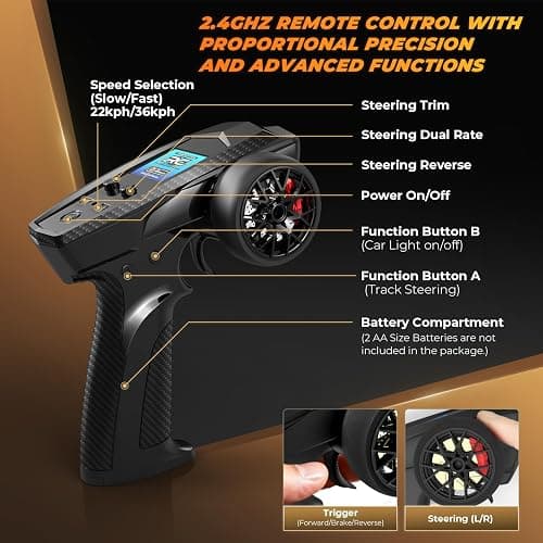 HAIBOXING 1:18 Scale RC Monster Truck 18859E, 2.4GHz Remote Control Fast RC Car 36km/h 4WD Off-Road Water-Resistant Electric Powered Vehicle with Dual Batteries, Ideal for Kids and Adults thumbnail 4
