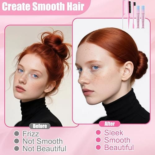 5Pcs Hair Finishing Stick Gel with 3pcs Slick Back Brush,Flyaway Hair Tamer Stick Styling Wand Gel for Smooth Frizz, Style Edges (0.53 oz/one) thumbnail 4