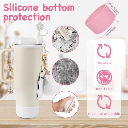 LUOJINYI 15 Stück Stanley Cup Zubehör, Stanley Cup Accessories for Stanley Cup 800 ml - 1100 ml, Stanley Cup Accessory Set, Stanley Quencher Zubehör, Stanley Cup Zubehör Weiß(Becher nicht enthalten) thumbnail 4