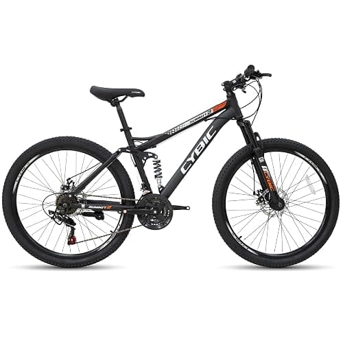 CYBIC 26" Full Suspension Mountain Bike for Adults 21 Speed Shimano | Dual suspension, dual disc brakes, steel frame. fits 5'3"-5'11" (13+), 265 lbs max thumbnail 9