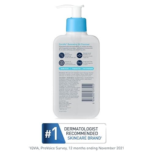 CeraVe Renewing Salicylic Acid Cleanser, Formulated With Hyaluronic Acid, Niacinamide, & Ceramides, Gentle BHA Exfoliating Face Wash Smooths & Softens Skin, Non Comedogenic & Fragrance Free, 16 Ounce thumbnail 7