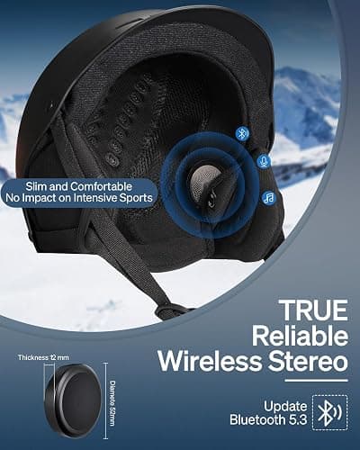 Doohoeek 2025 Ski Helmet Speaker, True Wireless Earbuds for Audio-Ready Helmets, Bluetooth Headsets with Charging Case & LED Display & IPX5 Water-Resistant, Glove-Friendly Controls thumbnail 5