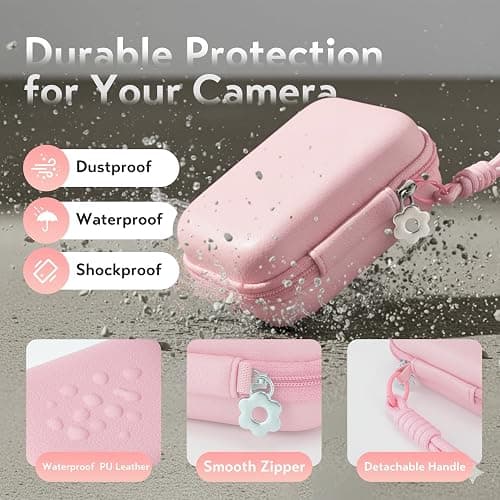 CVVD Digital Camera Case for Kodak PIXPRO FZ55 FZ45 - Pink | Hard EVA Protective Shell, Fit CAMKORY Compact Digital Cameras, Compact for Travel and Daily Carry thumbnail 6