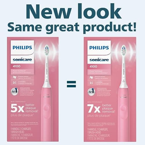 Philips Sonicare 4100 Rechargeable Electric Toothbrush, Advanced Plaque Removal, Pressure Sensor, Includes Brush Head Case, Deep Pink BD5004AZ thumbnail 2