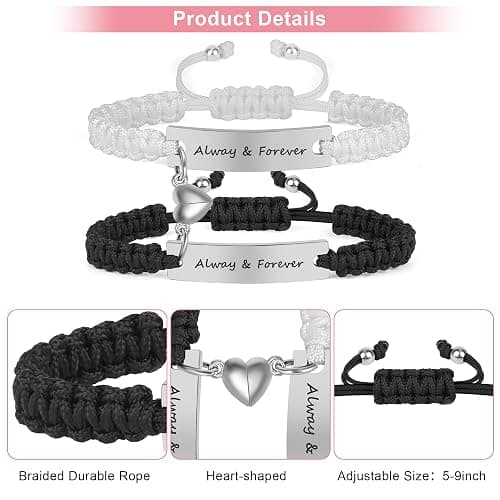 Couple Matching Bracelets, Bf And Gf Bracelets, Best Friend Friendship Relationship Bracelet,Stretch Adjustable Bracelets Jewelry for Him and Her thumbnail 4