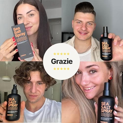 IMPERIO Sea Salt Spray - 250ml Premium Sale Marino per Capelli Più Folti e Texture Stabile - Perfette Beach Waves, Più Volume e Presa Grazie alla Potenza del Mare - Unisex Profumo thumbnail 16
