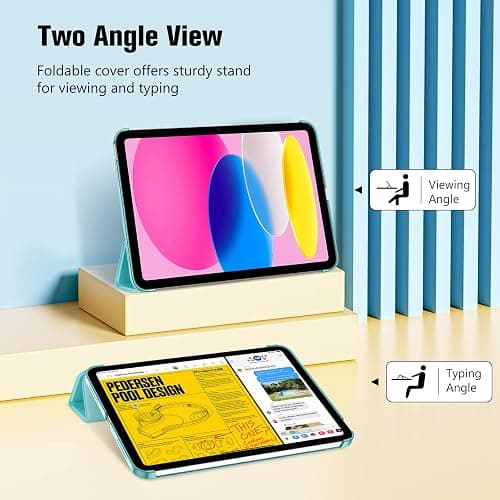ProCase for iPad (A16) 11th/10th Generation Case 11/10.9 Inch, Aqua | 11 Inch 2025/10.9 Inch 2022, iPad 11/10 Gen Case, Slim Smart Cover With Translucent Hard Shell Back, Supports Auto Wake/Sleep thumbnail 4