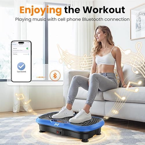 AXV Vibration Plate Fitness Platform Exercise Machine Vibrating Shaking Full Body Shaker Workout Vibrate Stand Shake Board Sport Gym for Weight Loss Fat Burner for Women Men thumbnail 3